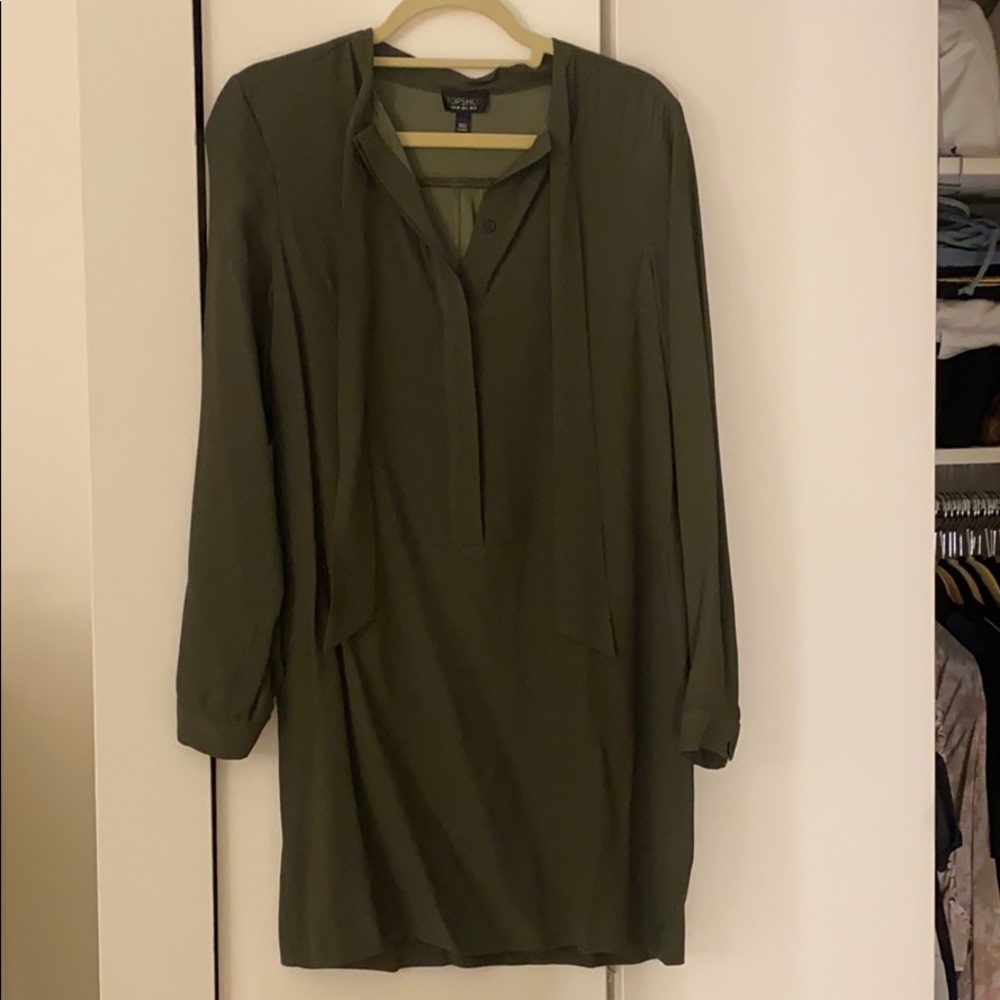 Topshop tie neck shirt dress